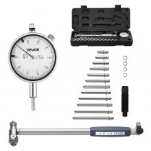 VEVOR Dial Test Indicator and Bore Gauge Measuring Tool Set, Dial Indicator 0.001 inch Accuracy, 2-6 inch Bore Range with Rod, Storage Case, Anvils for Industrial Machining Measurements