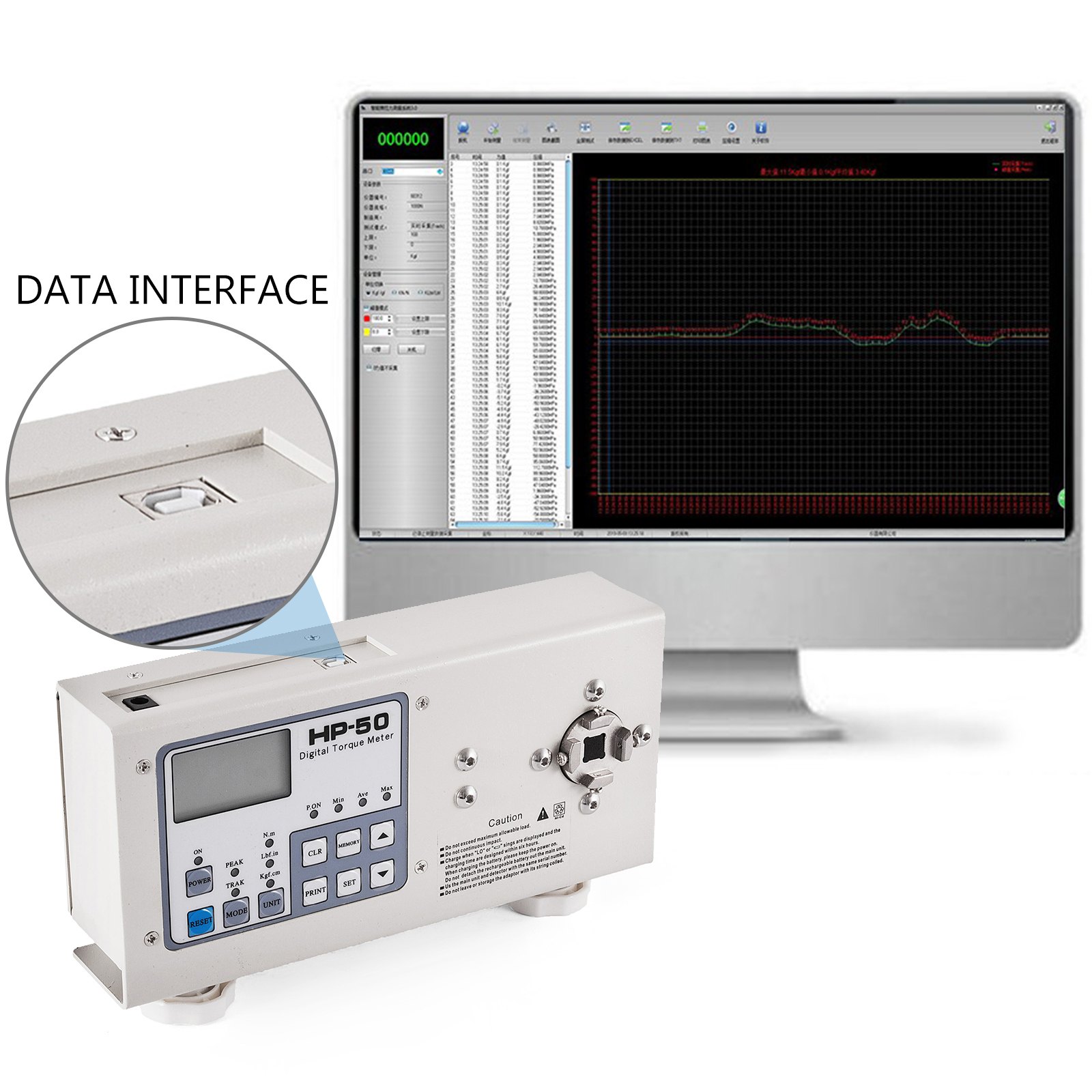 Printable Torquemeter Hios Hp-50 Digital Torque Meter Torsiometer Usb Interface