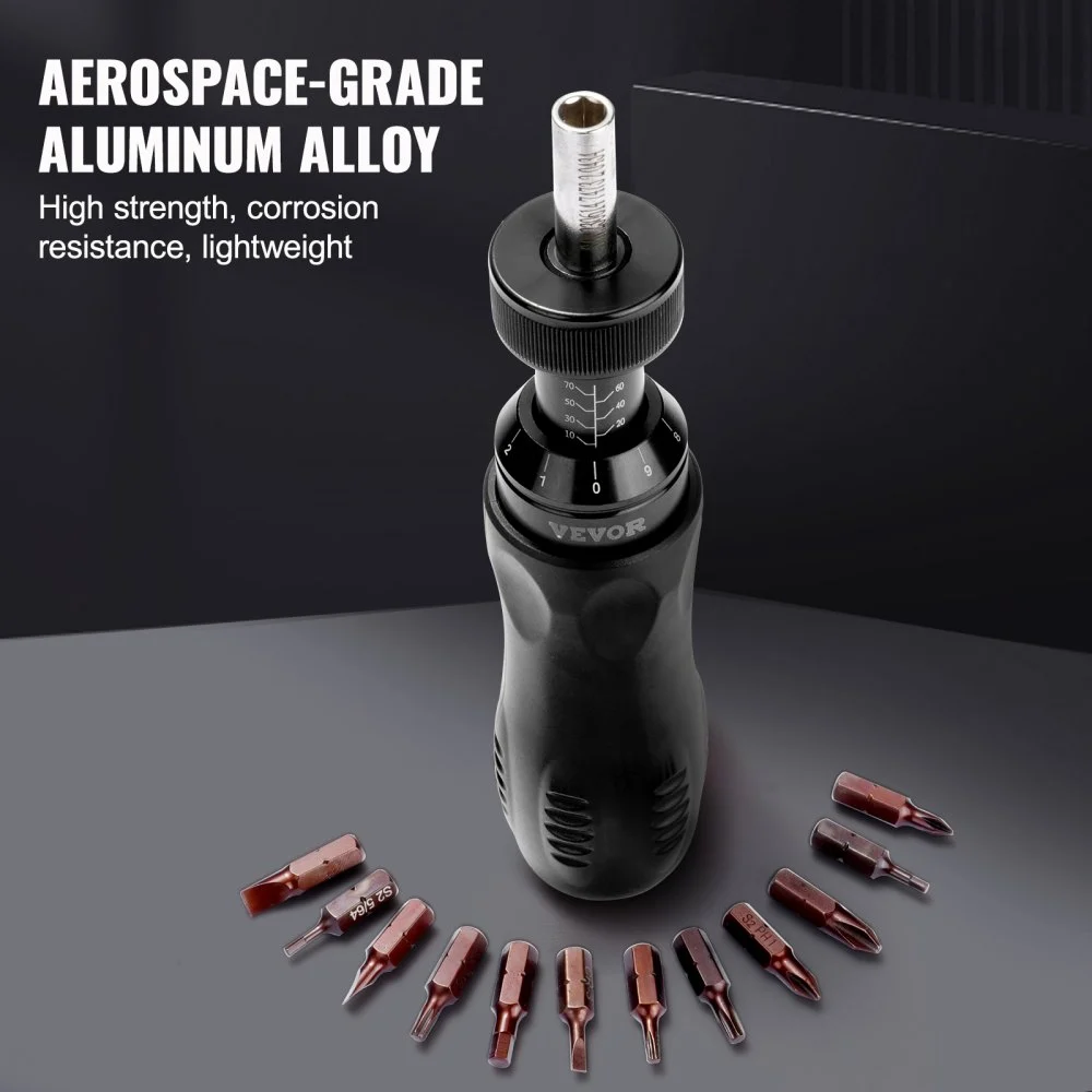 VEVOR Adjustable Torque Screwdriver 1/4" Range 1.1-7.9 N·m w/ 0.1 N·m Increment