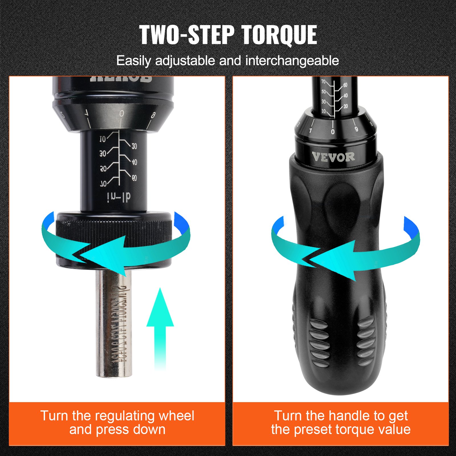 VEVOR Adjustable Torque Screwdriver 1/4" Range 1.1-7.9 N·m w/ 0.1 N·m Increment
