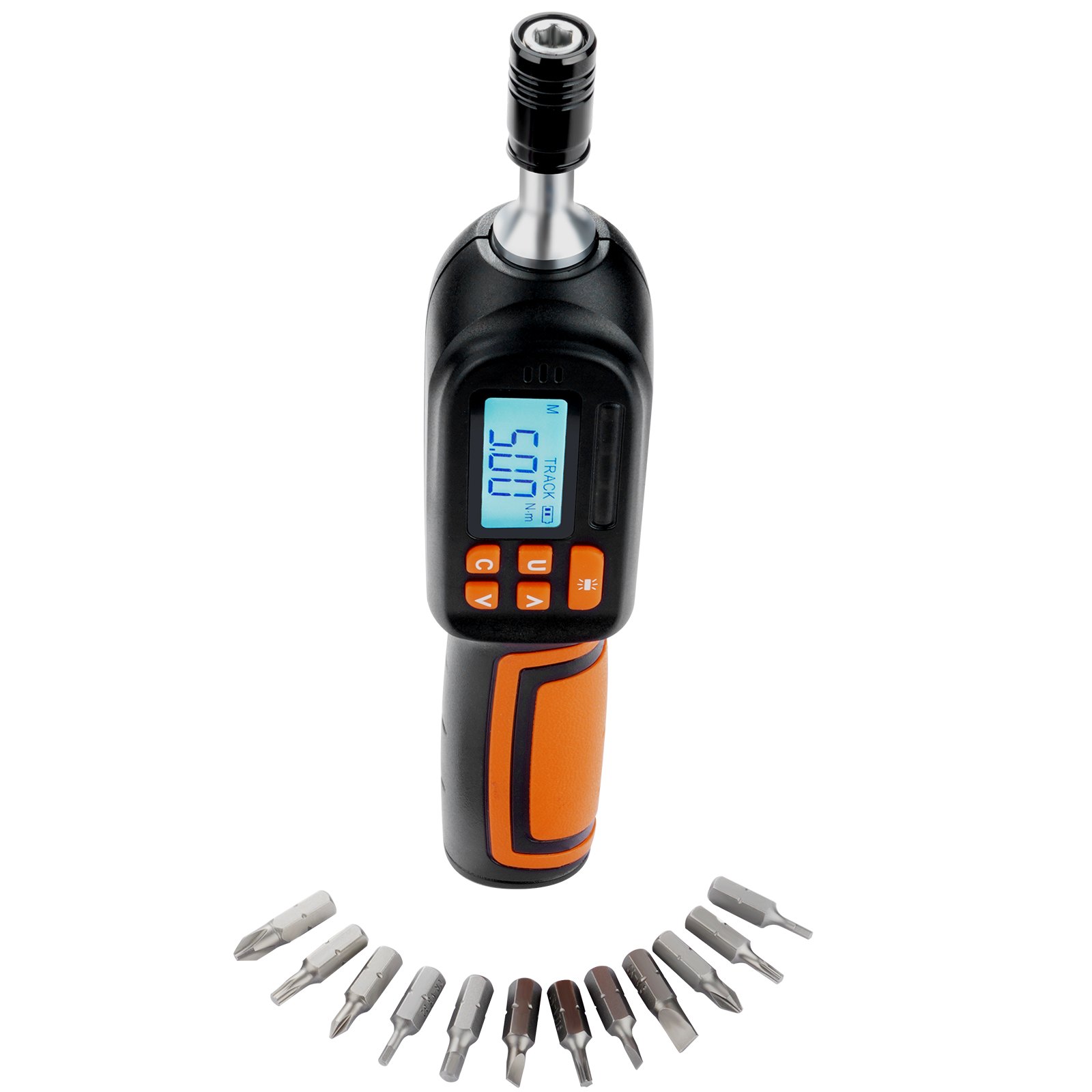 VEVOR Digital Torque Screwdriver, 1/4" Drive Screwdriver Torque Wrench, Electrician Torque Screwdriver with LCD, 2.65-70.67 in-lbs Torque Range, 0.01 N.m Increment Torque Screwdriver with Bits & Case