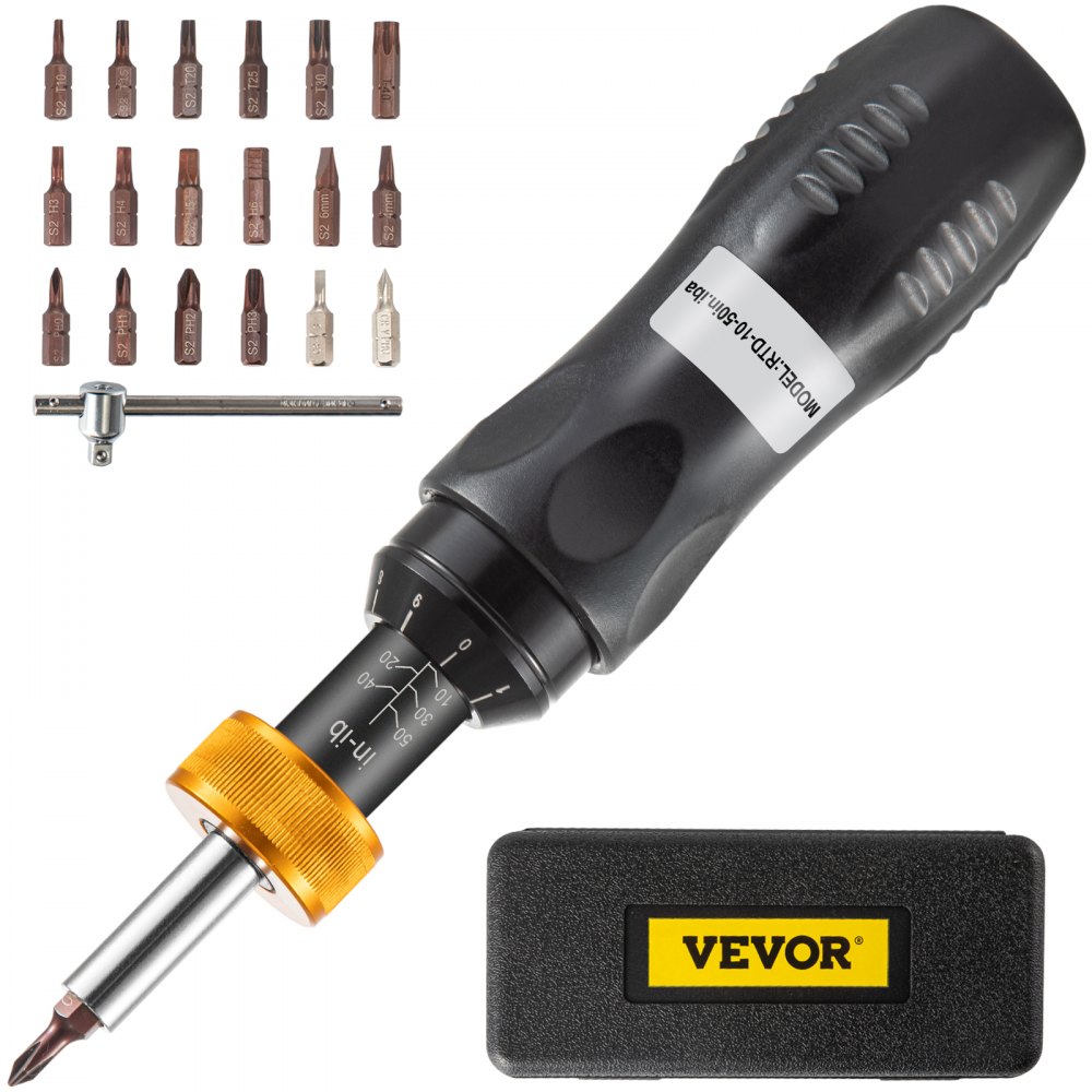 VEVOR Optics Kit de montaje de llave dinamométrica Destornillador limitador de torsión de mano 10-50 in-lbs-1in-lbs