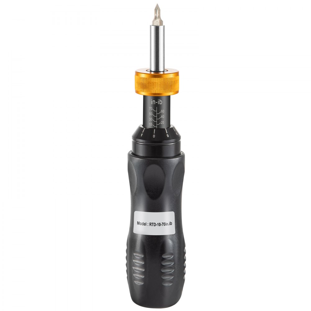 VEVOR Torque Screwdriver, 1/4\" Drive Screwdriver Torque Wrench, Torque Screwdriver Electrician 10-70 in/lbs Torque Range Accurate to ±5%, Adjustable inch Pound Torque Screwdriver with Bits & Case