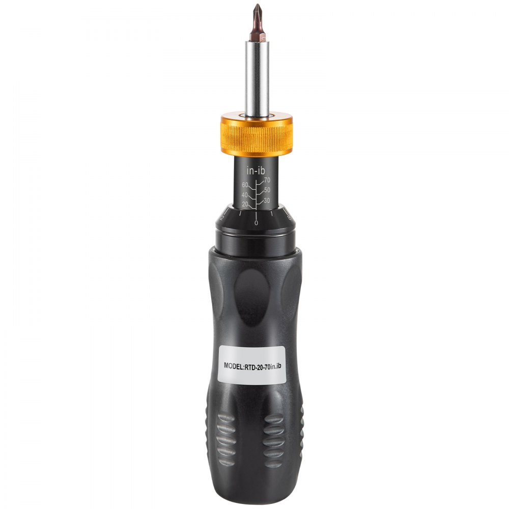 VEVOR Torque Screwdriver, 1/4\" Drive Screwdriver Torque Wrench, Torque Screwdriver Electrician 20-70 in/lbs Torque Range Accurate to ±5%, Adjustable inch Pound Torque Screwdriver with Bits & Case
