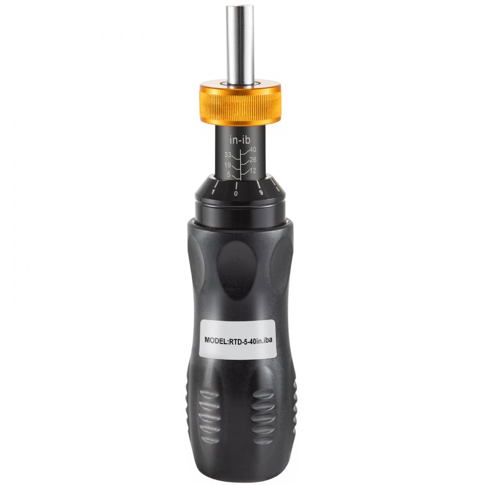 VEVOR Torque Screwdriver, 1/4" Drive Screwdriver Torque Wrench, Torque Screwdriver Electrician 5-40 in/lbs Torque Range Accurate to ±5%, Adjustable inch Pound Torque Screwdriver with Bits & Case
