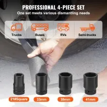VEVOR Torque Multiplier, Heavy Duty Torque Multiplier Wrench Set, 1 Inch Drive Lug Nut Wrench Torque Multiplier, 1:58 4800N.m Lug Nut Remover, with 4 Sockets and Storage Case for Truck Trailer RV
