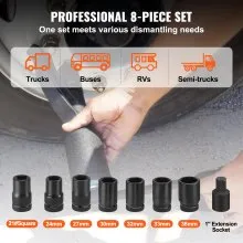 VEVOR Torque Multiplier, Heavy Duty Torque Multiplier Wrench Set, 1 Inch Drive Lug Nut Wrench Torque Multiplier, 1:58 4800N.m Lug Nut Remover, with 8 Sockets and Storage Case for Truck Trailer RV