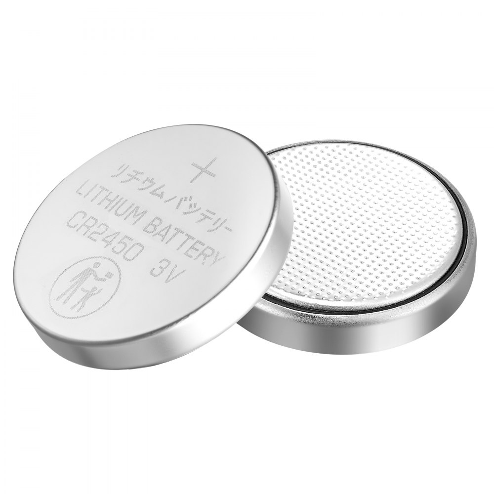 VEVOR CR2450 Lithium Battery, 20 Count (Pack of 4) Lithium Coin Battery, Non-Mercury and Anti-Swallow Designed, Long Lasting 3V CR 2450 Cell Batteries, for Key Fobs, Glucometers, and Other Devices