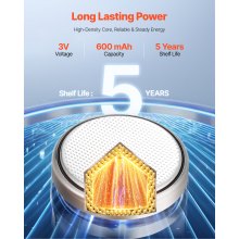 Pilas de litio CR2450 (paquete de 4), 3 voltios, 600 mAh, de larga duración, tipo moneda y botón, 20 unidades