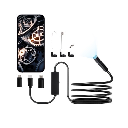 VEVOR Endoscope Camera 1920P HD Borescope for Android & IOS with 10FT Cable