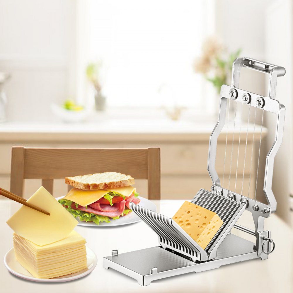 VEVOR Cheese Cutter with Wire Cheeser Butter Cutting 1 cm & 2 cm Cheese Slicer