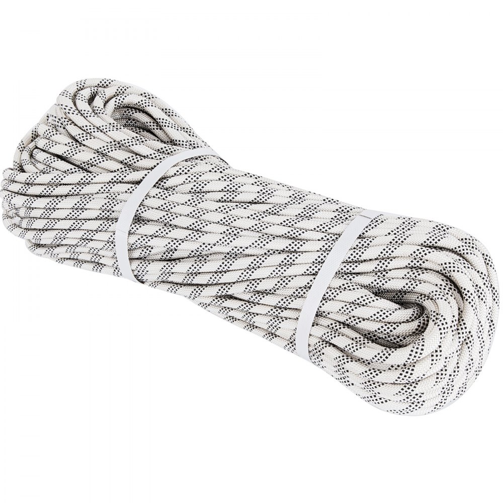 Durable Static Rope10.5mm 50m Robust Nylon Rope White With Black