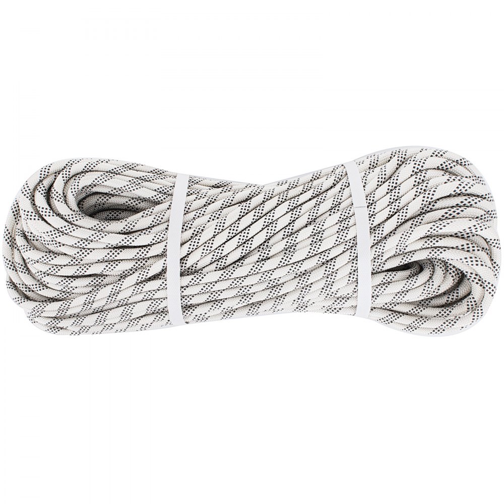 Durable Static Rope10.5mm 50m Robust Nylon Rope White With Black