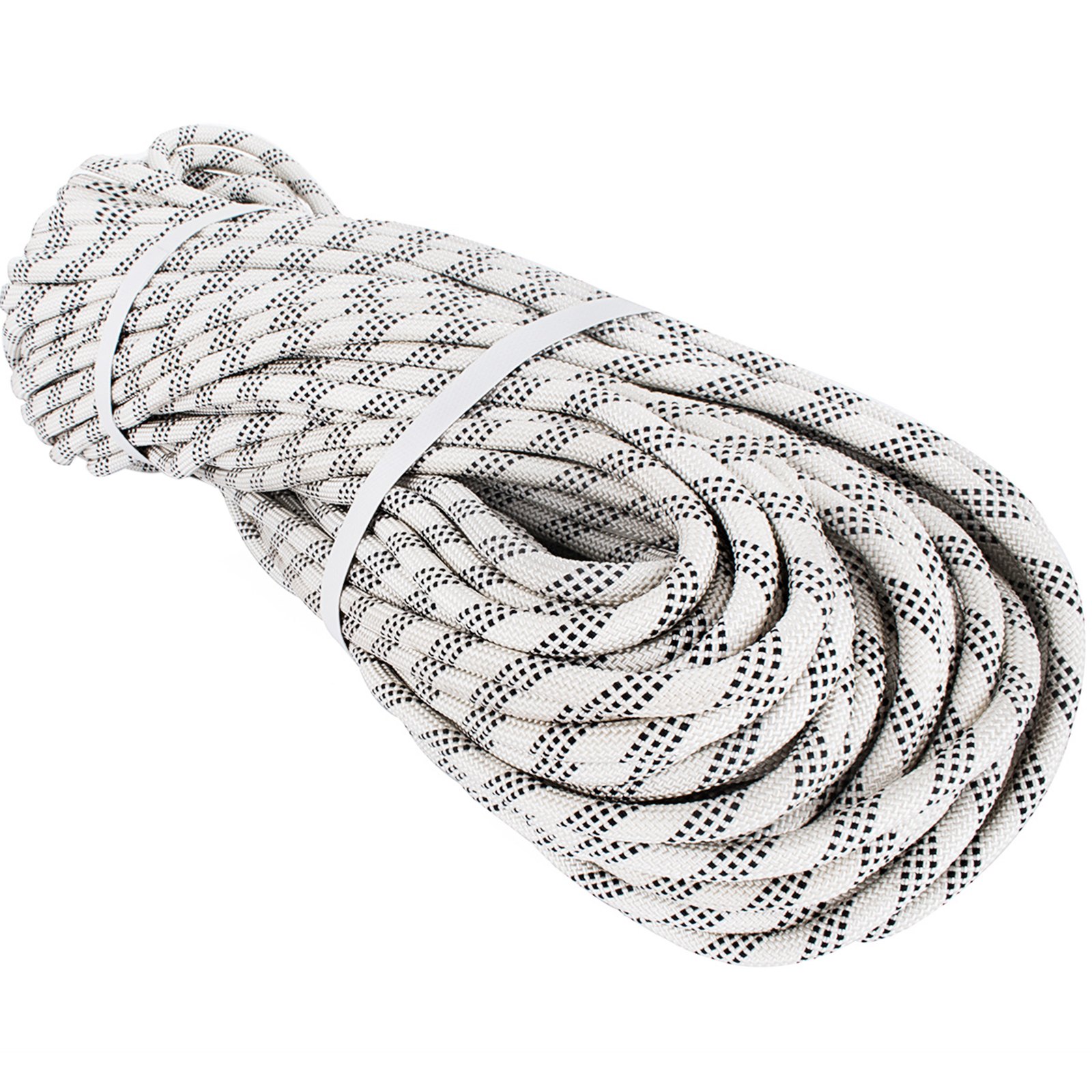 Durable Static Rope10.5mm 50m Robust Nylon Rope White With Black