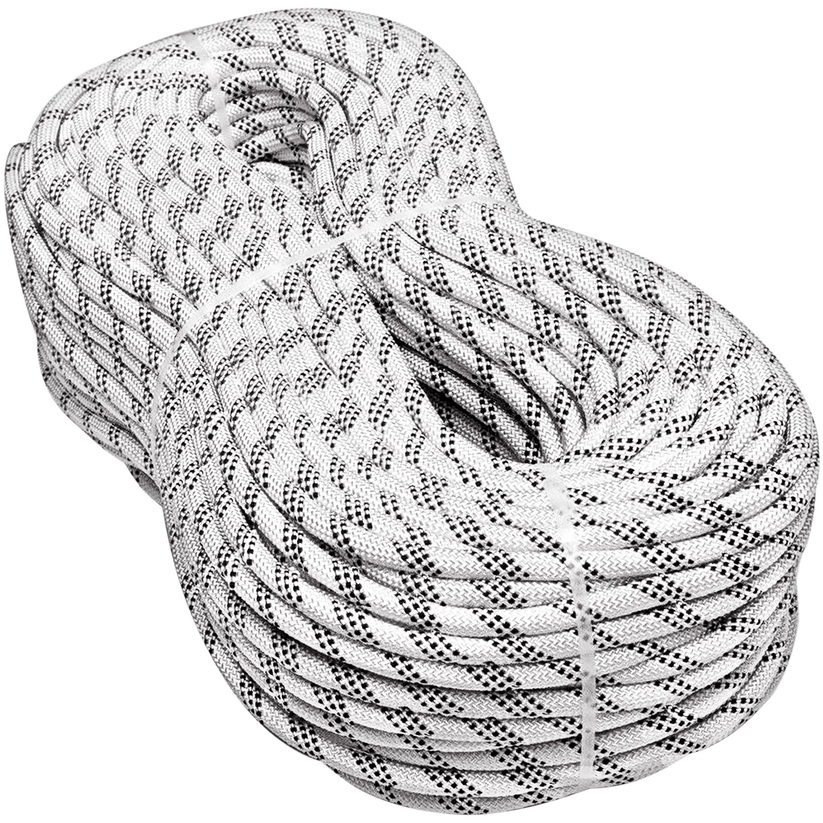 Durable Static Rope10.5mm 50m Robust Nylon Rope White With Black
