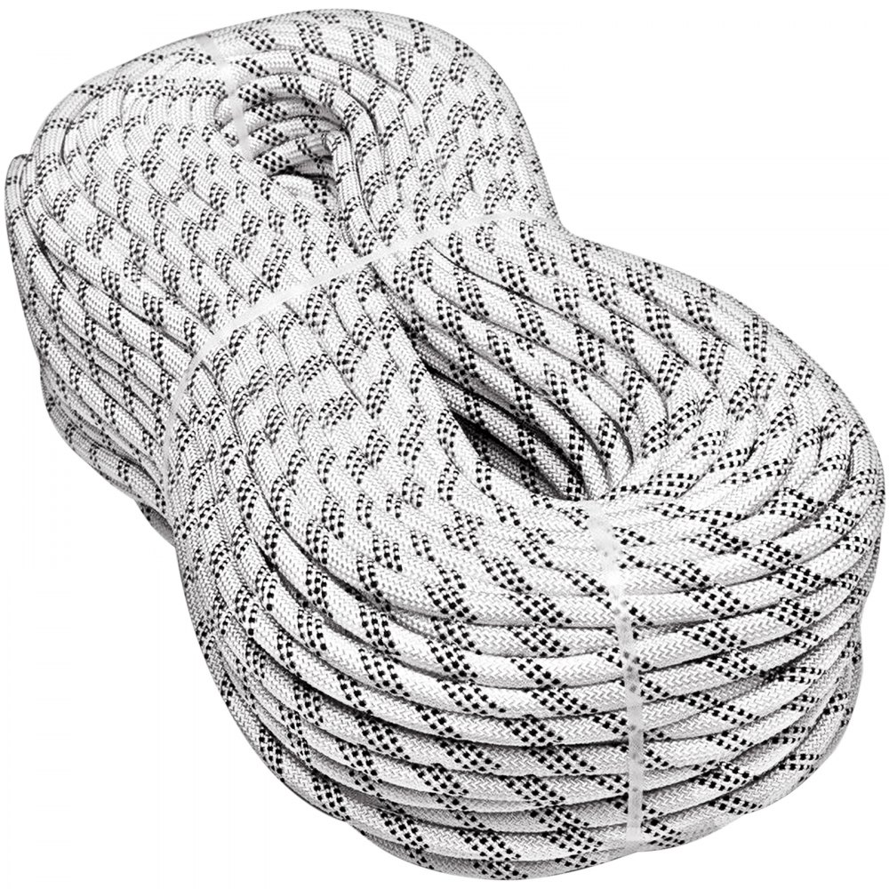 Dynamic Climbing Rope Nylon 35m 9.5mm Climbing White With Black