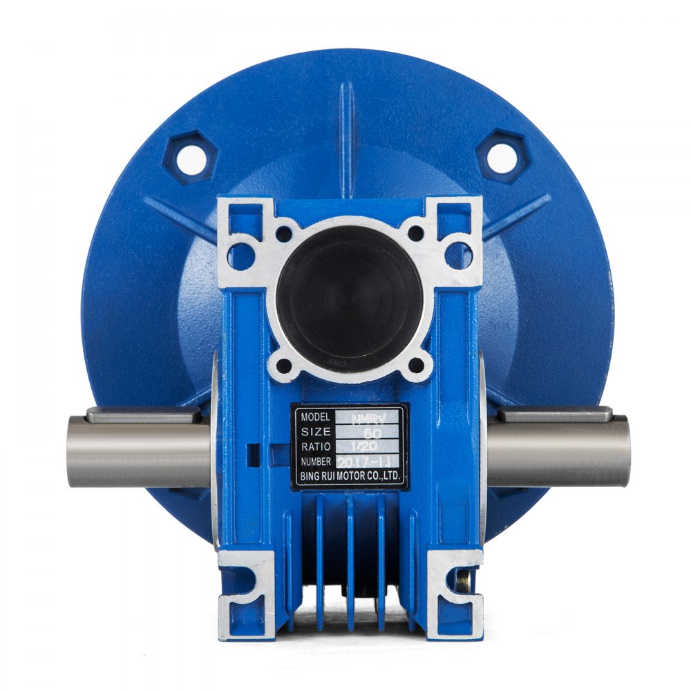 1Set NMRV050 Worm Gear 20:1 80C Speed Reducer Gearbox Dual Output Shaft Aluminum