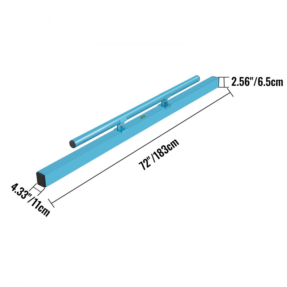 VEVOR Combo Concrete Screed, 72" Aluminum Screed Board, Concrete Screed Tool with Built-in Leveling Vial, Lightweight Concrete Screed Board with Comfortable Handle and Plastic Shovel for Construction