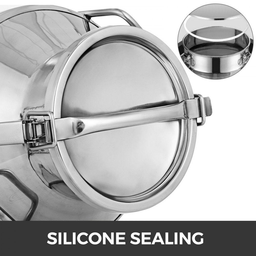 304 Stainless Steel 10L Milk Can Wine Pail Bucket Tote Jug in One-piece