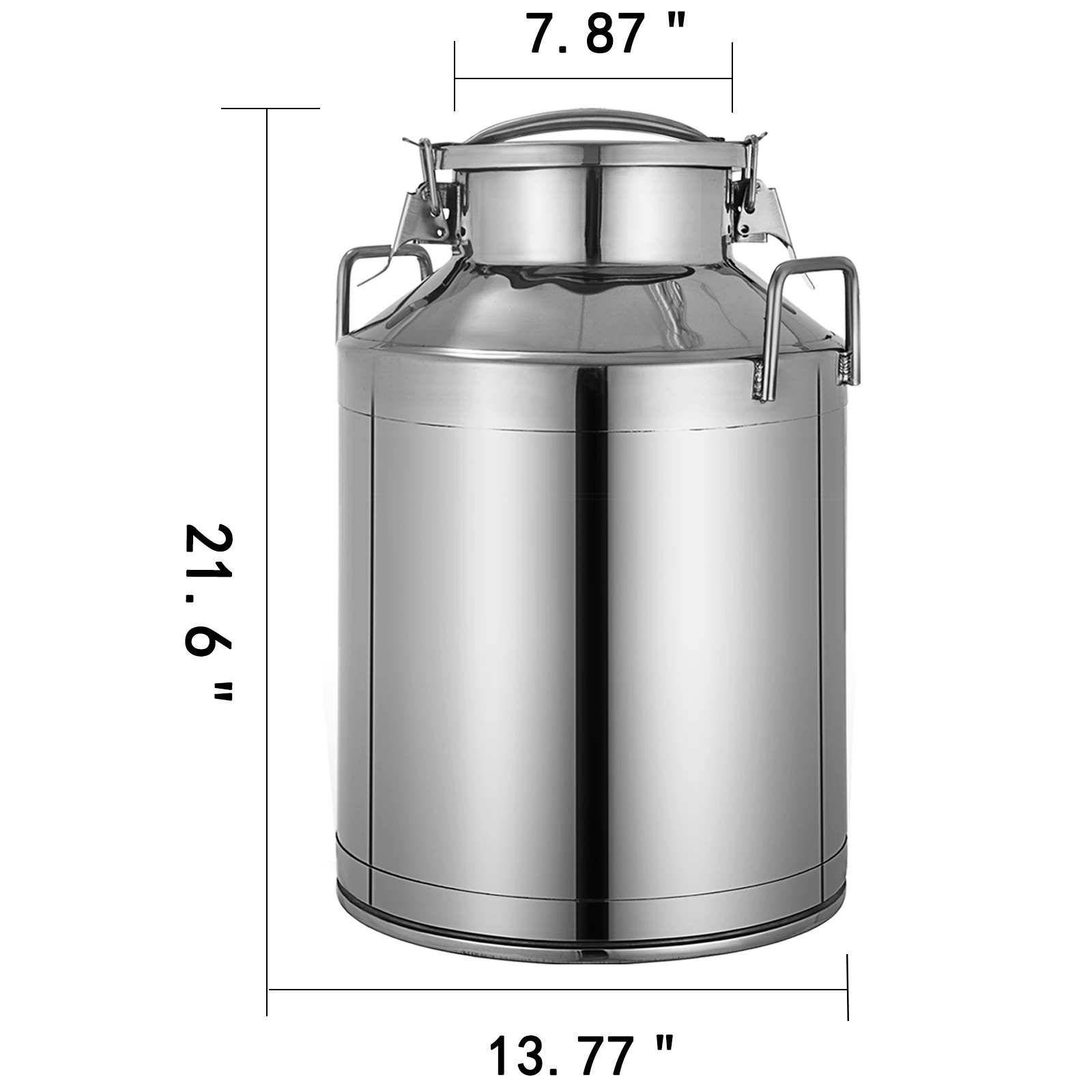 30 L Milk Billy Can & Lid Stainless Steel Cow Dairy Goat Sheep Bucket and Lid