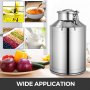 VEVOR 40L Metal Jug Stainless Steel Jar Milk Can Pail Milk Bottle Canister Lid