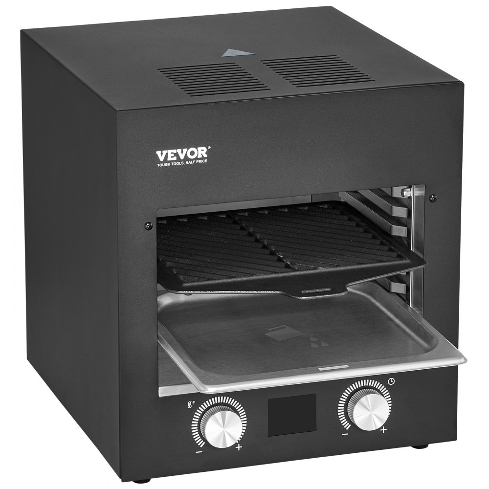 VEVOR Electric Steak Grill, 1800W Smokeless Infrared Electric Broiler, 1450°F Stainless Steel Steak Cooker with 6-Tier Adjustable Rack, Electric Infrared Grill for BBQ, Toast, Grill, Indoor
