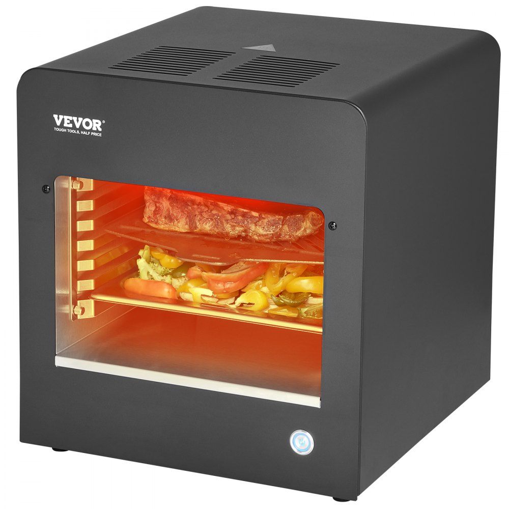 VEVOR Electric Steak Grill, 1800W Smokeless Infrared Electric Broiler, 1450°F Stainless Steel Steak Cooker with 6-Tier Adjustable Rack, Electric Infrared Grill for BBQ, Toast, Grill, Indoor