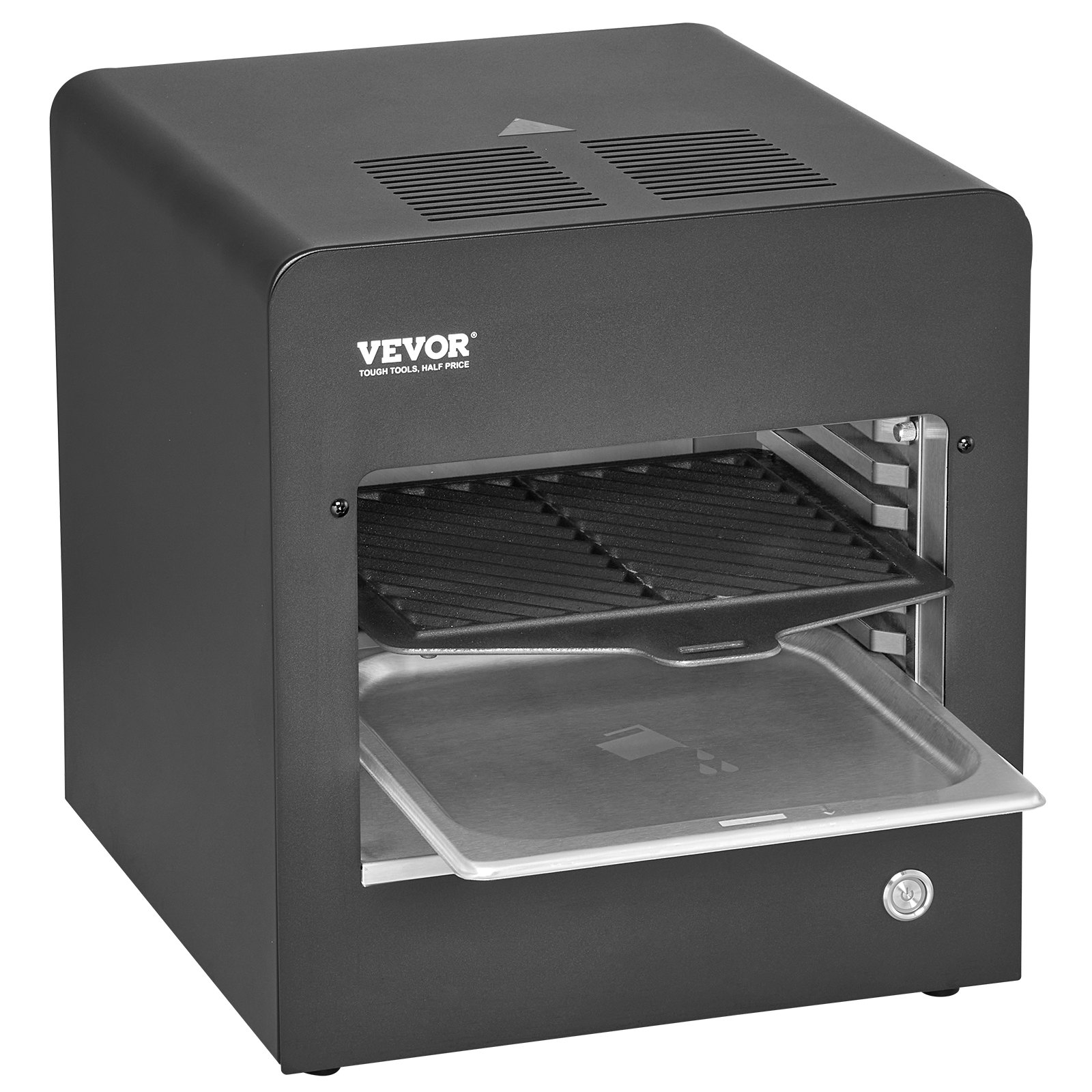 VEVOR Electric Steak Grill, 1800W Smokeless Infrared Electric Broiler, 1450°F Stainless Steel Steak Cooker with 6-Tier Adjustable Rack, Electric Infrared Grill for BBQ, Toast, Grill, Indoor