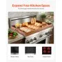 VEVOR Noodle Board Stove Cover, Stove Top Cover Board for Gas Burner & Electric Stove, Acacia Wood Cutting Board with Built-in Handles, RV Stovetop Cover/ Kitchen Sink Cover for Counter Space & Tray