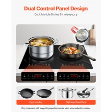 VEVOR 1800W 2 Burner Induction Cooktop Electric Countertop Burner Touch Control