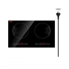 VEVOR 1800W 2 Burner Induction Cooktop Electric Countertop Burner Touch Control