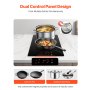 VEVOR Induction Cooktop, 3400W Electric Countertop Burner, 2 Burner Touch Control Stove, Built-in Induction Cooktop with 9 Power Settings, Child Safety Lock, Timer, Glass Surface