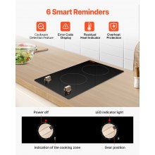 VEVOR 3500W 2 Burner Induction Cooktop Electric Countertop Burner Knob Control