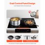 VEVOR Induction Cooktop, 6000W Electric Countertop Burner, 4 Burner Touch Control Stove, Built-in Induction Cooktop with 9 Power Settings, Child Safety Lock, Timer, Glass Surface