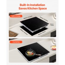 VEVOR 6000W 4 Burner Induction Cooktop Electric Countertop Burner Touch Control
