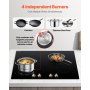 6600W 4 Burner Induction Cooktop Electric Countertop Burner Knob Control