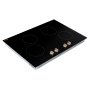 VEVOR Induction Cooktop, 6600W Electric Countertop Burner, 4 Burner Knob Control Stove, Built-in Induction Cooktop with 12 Temperature Settings, Glass Surface, Auto Shut-Off