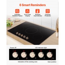 VEVOR 9200W 5 Burner Induction Cooktop Electric Countertop Burner Knob Control