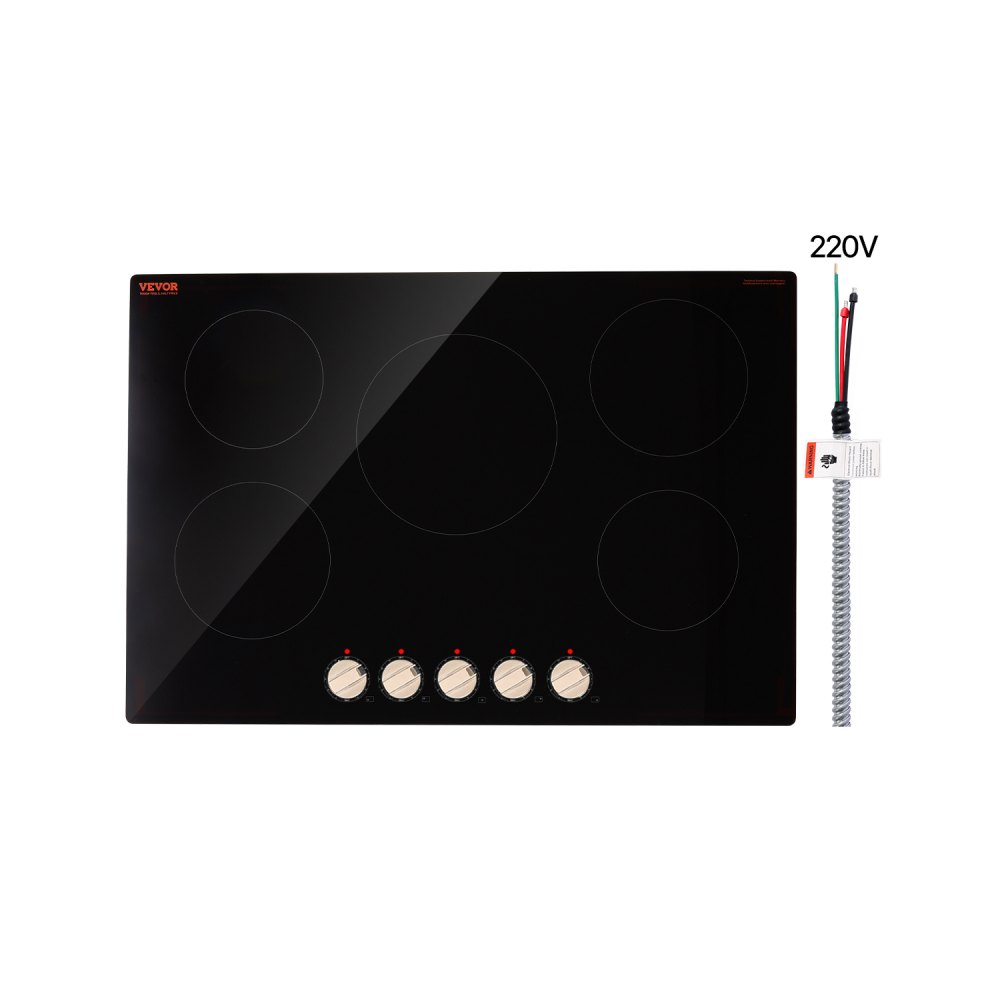 9200W 5 Burner Induction Cooktop Electric Countertop Burner Knob Control