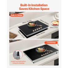 9200W 5 Burner Induction Cooktop Electric Countertop Burner Knob Control