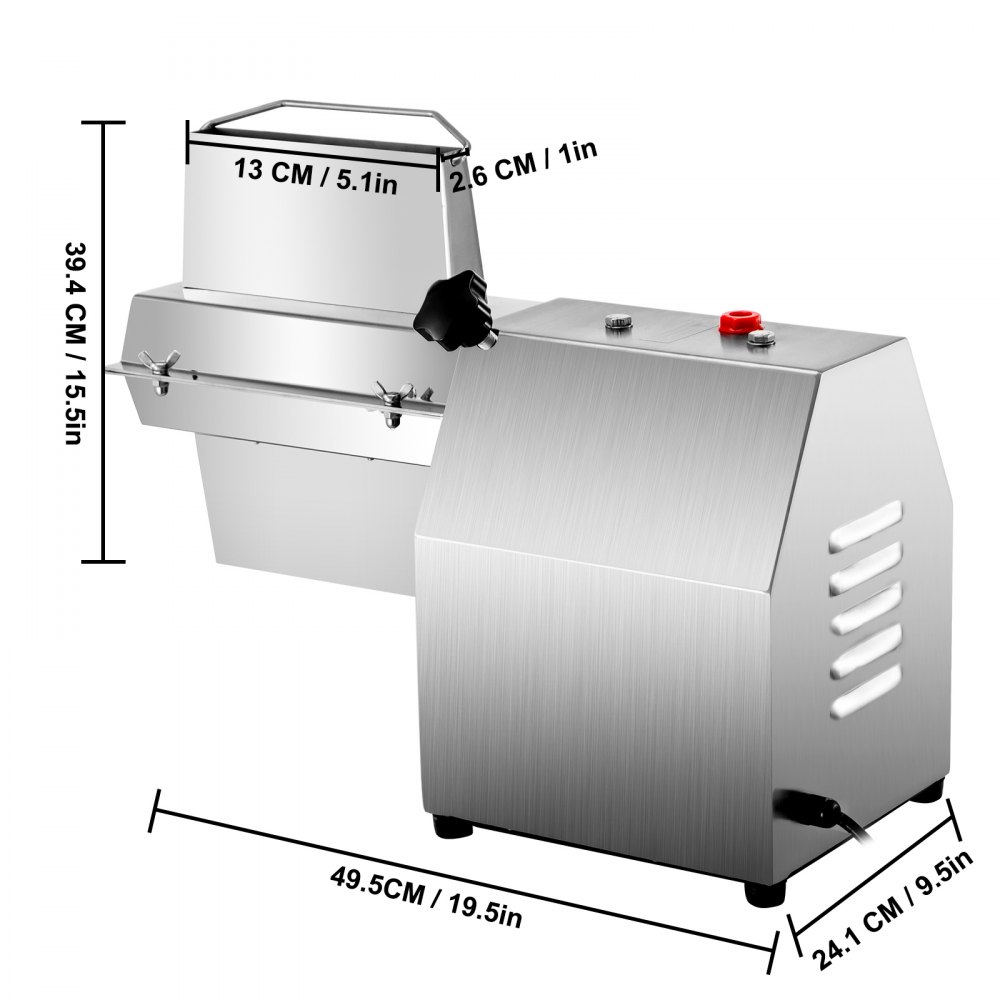 VEVOR 110V Commercial Meat Tenderizer 750W Stainless Steel Electric Cutting Width 5inch Heavy Duty Switchable Attachment Kitchen Tool for Beef Turkey Chicken Pork Mutton Fish Steak
