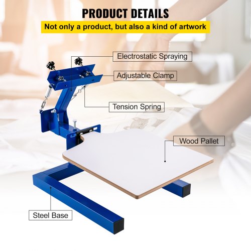 VEVOR NS401-S zeefdrukmachine 4 kleuren 1 station zeefdrukmachine DIY zeefdrukmachine zeefdrukset