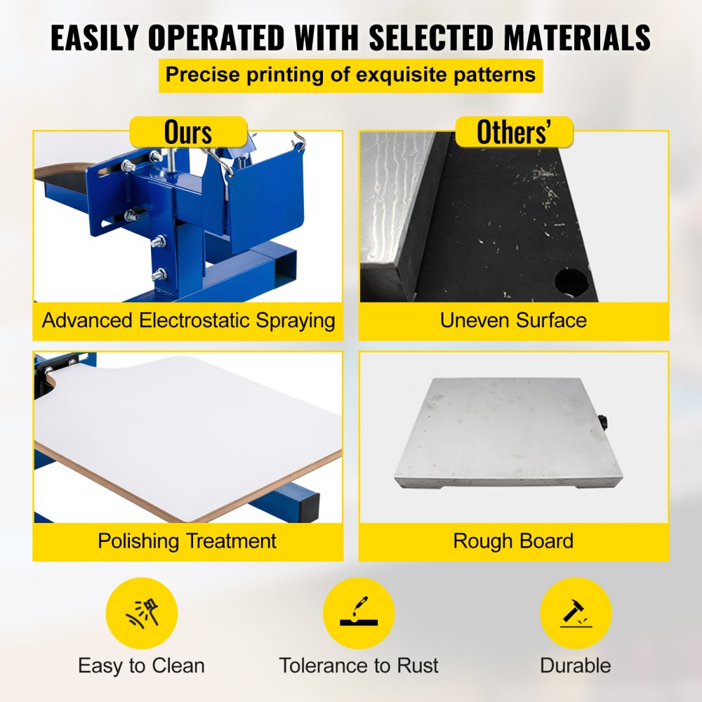 VEVOR Screen Printing Machine Press 1 Color 1 Station Silk Screen Printing Machine Adjustable Double Spring Devices (1 Color 1 Station)