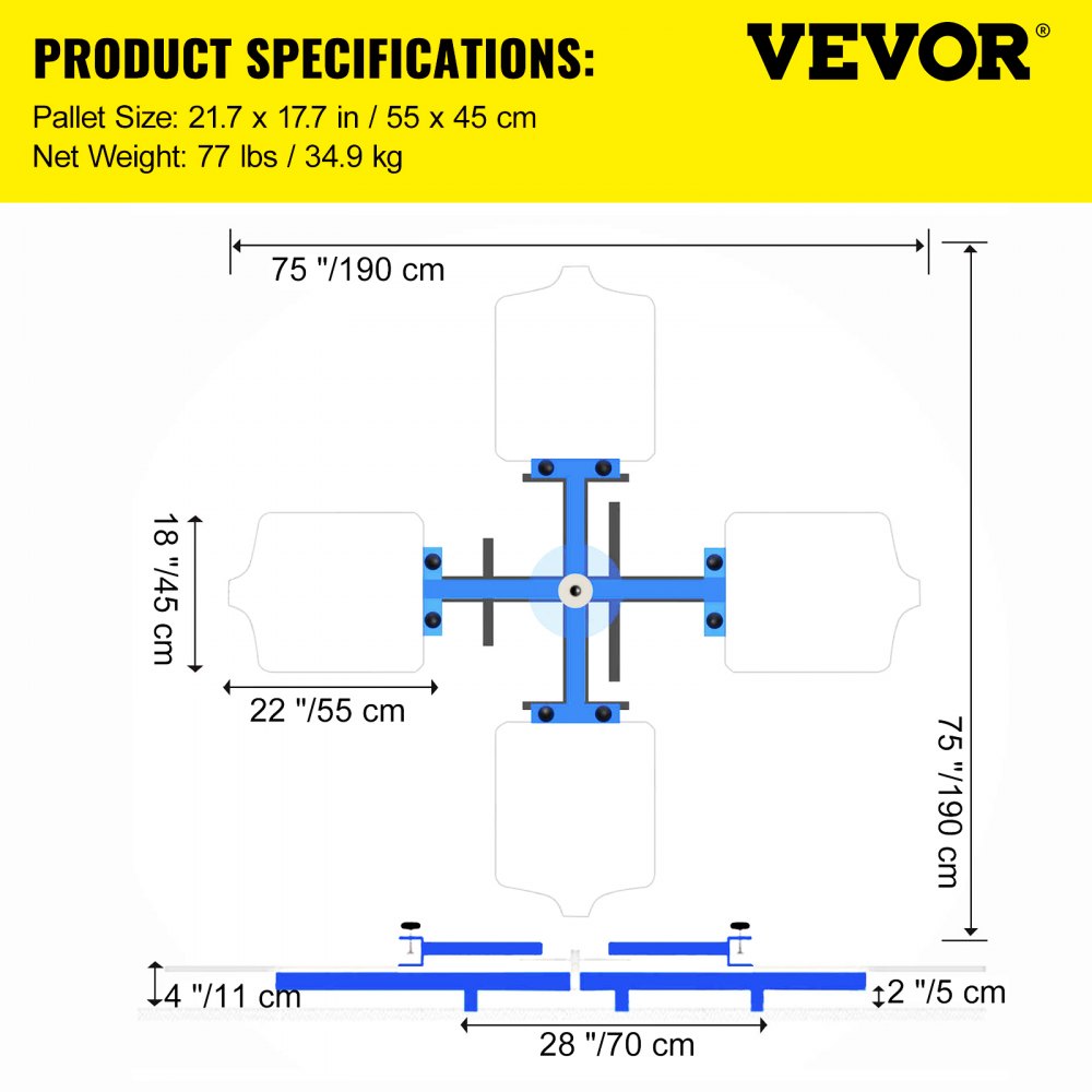VEVOR Screen Printer 4 Color 4 Station Silk Screen Printing Kit 55x45cm T-Shirt Screen Printing Machine Screenprint Press