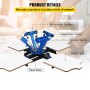 VEVOR Screen Printing Machine Silk Screen Printing Machine Screen Printing Press 4 Color 4 Station Removable Pallet Special Design (4 Color 4 Station)