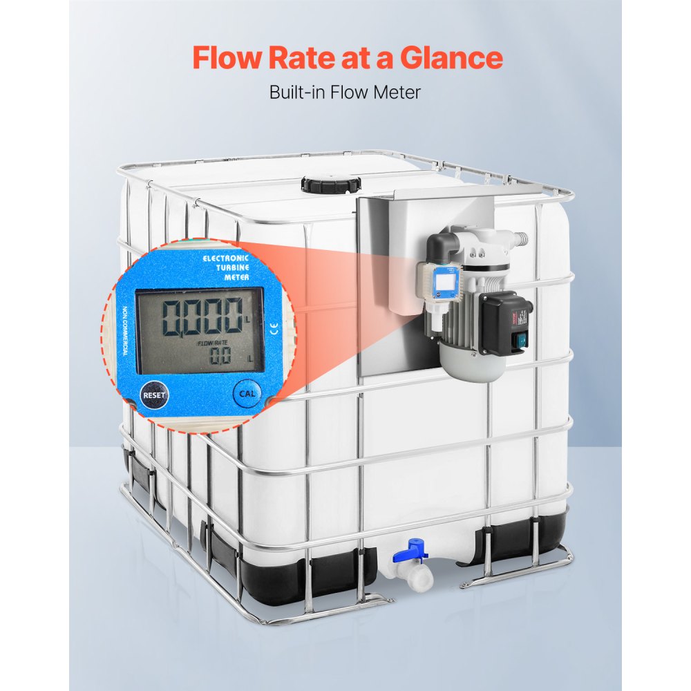Kit de bomba de transferencia VEVOR de 110 V, 10,5 GPM, bomba de agua eléctrica autocebante de diafragma para fluido de escape diésel de urea, con soporte de montaje, medidor de flujo, boquilla automática y manguera, para transporte de líquidos.