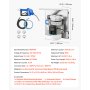 Kit de bomba de transferencia VEVOR de 110 V, 10,5 GPM, bomba de agua eléctrica autocebante de diafragma para fluido de escape diésel de urea, con soporte de montaje, medidor de flujo, boquilla automática y manguera, para transporte de líquidos.