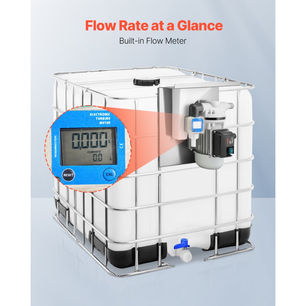 Kit de bomba de transferencia VEVOR de 110 V, 8 GPM, bomba de agua eléctrica autocebante de diafragma para fluido de escape diésel de urea, con soporte de montaje, medidor de flujo, boquilla automática y manguera, para transporte de líquidos.