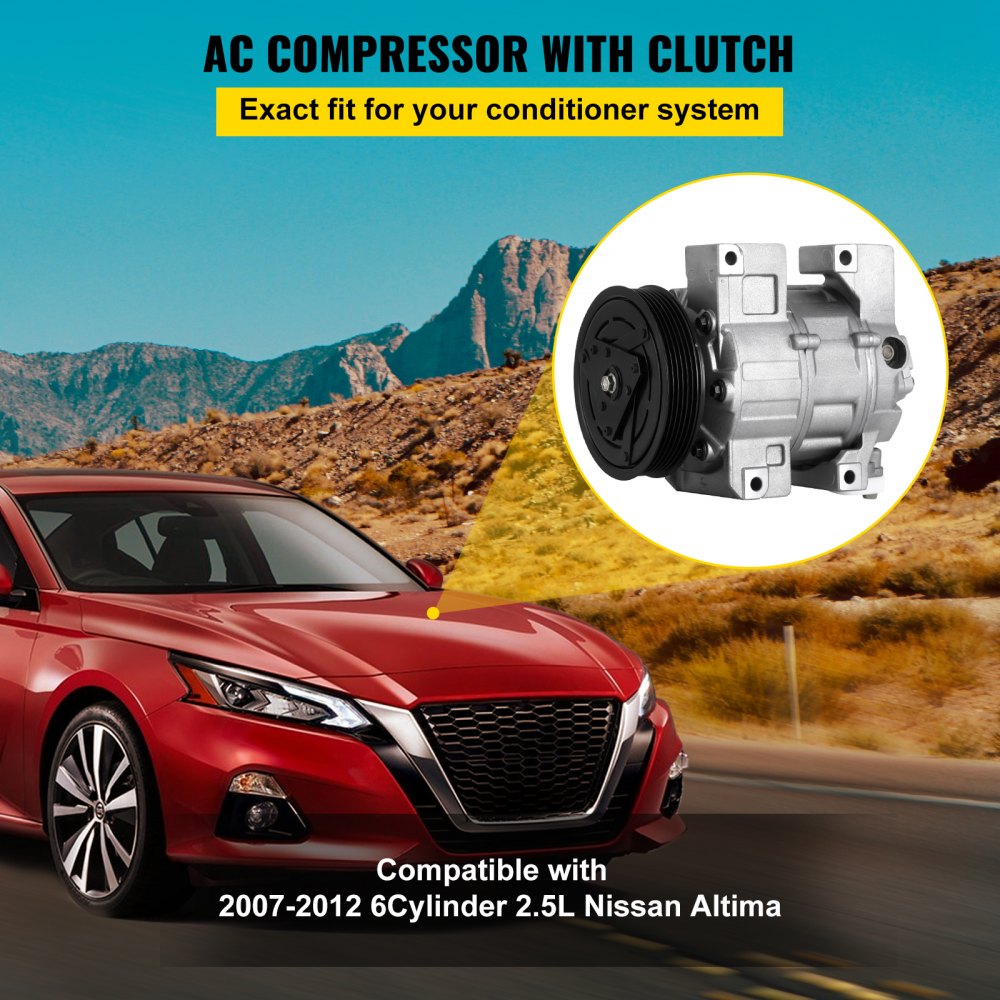 VEVOR CO 10886C AC compressor for Nissan 2.5l Air Conditioner Compressor  Nissan Altima 2007-2012 A/C Clutch for Nissan Sentra 07-09 VEVOR US