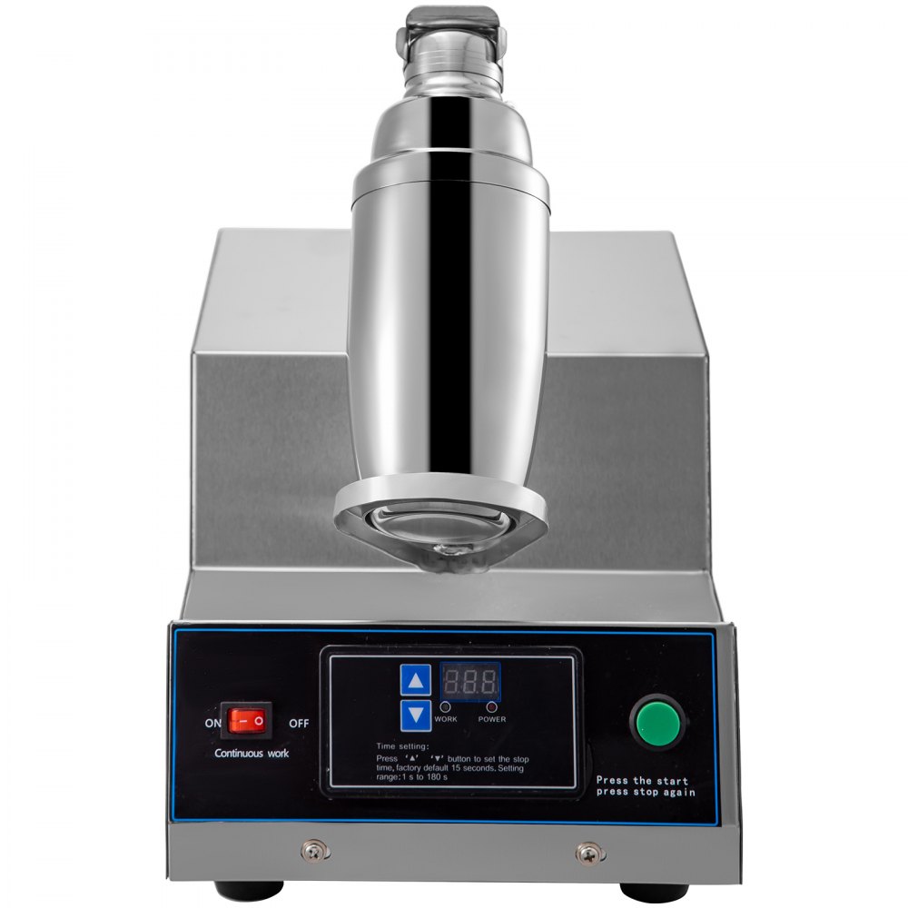VEVOR Electric Milk Tea Shaker Machine 400r/min Stainless Steel Double-Cup Auto for Restaurant